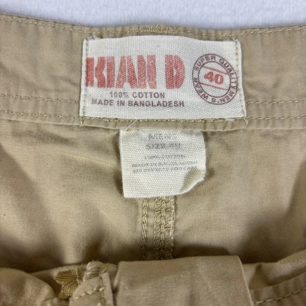 Mens Tan Cotton Twill‎ Cargo Shorts Casual Outdoor Utility Khaki Size 40